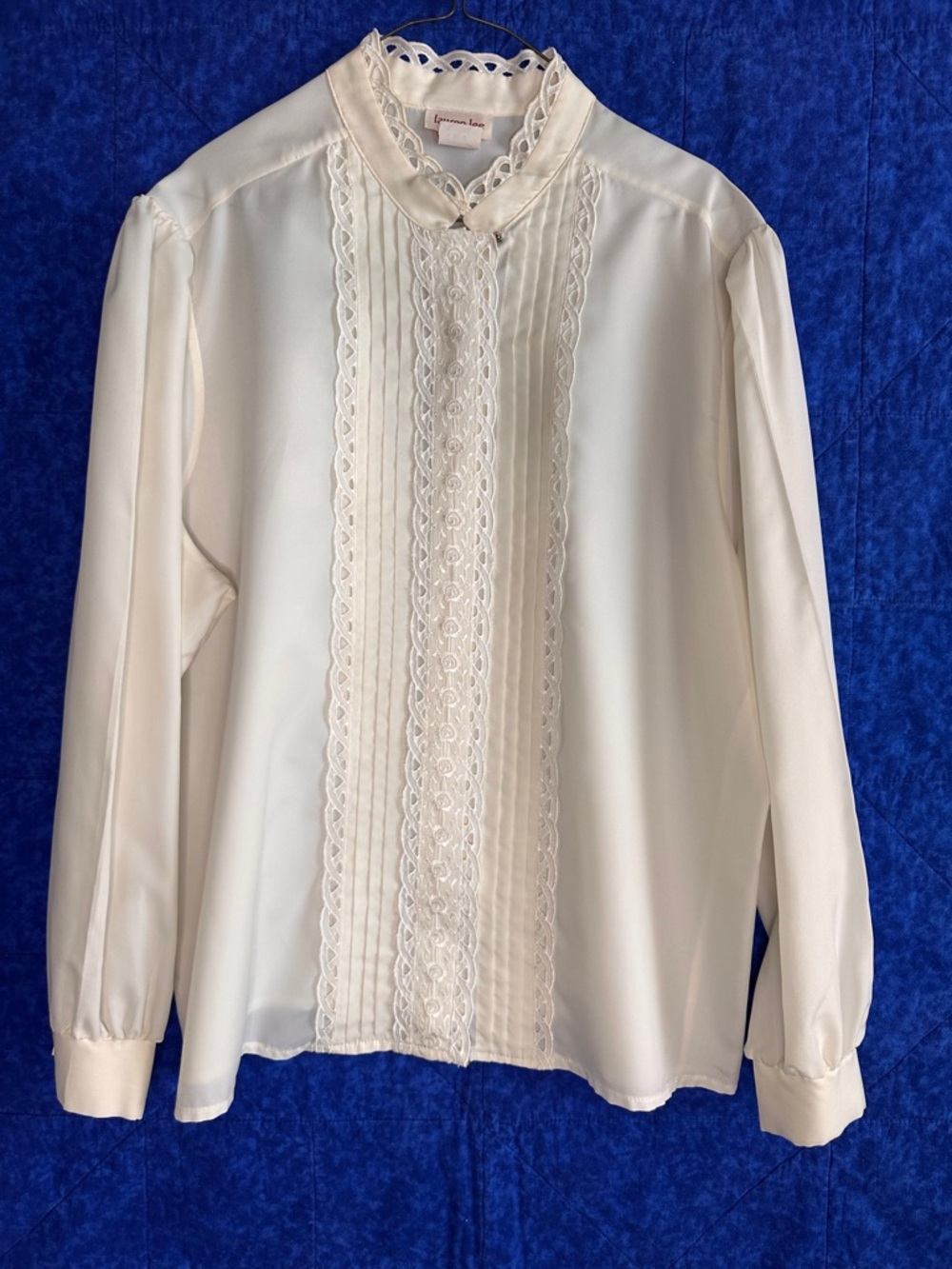 Vintage 80s Set Of 3 Blouses Lace White Cream Victorian Embroidered Women’s 20W - Picture 2 of 14